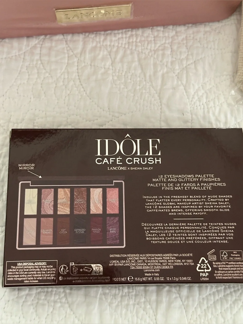 NWT Lancôme Idole Cafe Eye Shadow Pallette